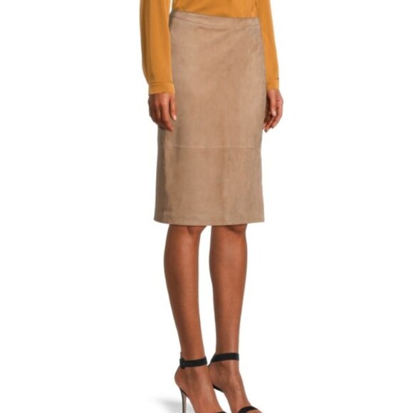 Kobi Halperin Salem Suede Skirt Sand 4 - Picture 2 of 10